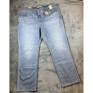 Levi's 724 Jeans Women 22W High Rise Slim Hyper Soft Straight leg Distressed NWT
